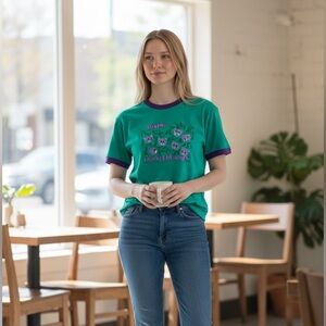 Vtg 90s Belton Double sleeve T-Shirt Made in USA Sz XL huckleberry